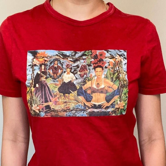 Authentic Red Frida Kahlo x Jean Paul Gaultier Top Size Small - Picture 1 of 3